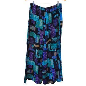 Absolutely gorgeous wide leg rayon pants in size 10 and purple/aqua print.
